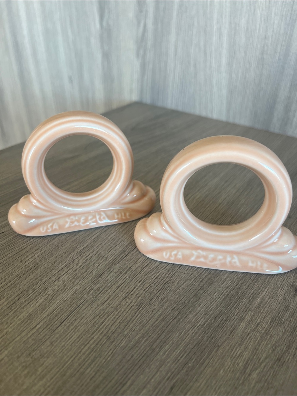 Vintage Fiestaware Apricot Ceramic Napkin Rings - Set of 2
